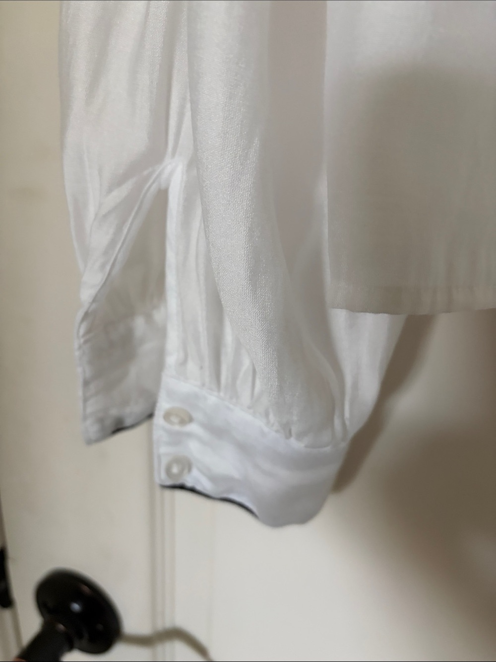 H&M White Ruffle-Trim Button Front Blouse - Picture 8 of 11